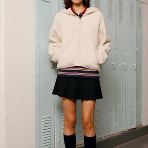 Pleated high-waisted micro skirt